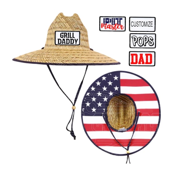 Straw Lifeguard Hats, Cruises, Reunion, Vacation, Customize, Cowboy, Beach, Summer, Gifts, Grill, Mom, Dad, kid, Hiking, Lake Hat, Sun Block