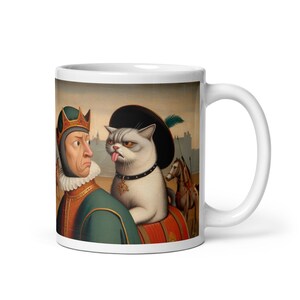 Historicamente hilário: caneca de arte medieval inspirada em IA para um gole e uma risada | 11oz