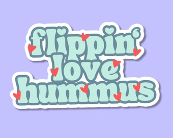 Love Hummus: Groovy Greens Vinyl Stickers - High Opacity, Durable Decals for Plant-Powered Rebels | Glossy premium vinyl sticker