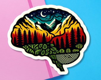 Nature's Mind: Anatomical Heart Vinyl Stickers - High Opacity, Durable Decals for Adventurers & Hikers | Glossy premium vinyl sticker