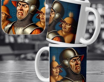 Historically Hilarious: AI-Inspired Medieval Art Mug for a Sip and Chuckle | 11oz
