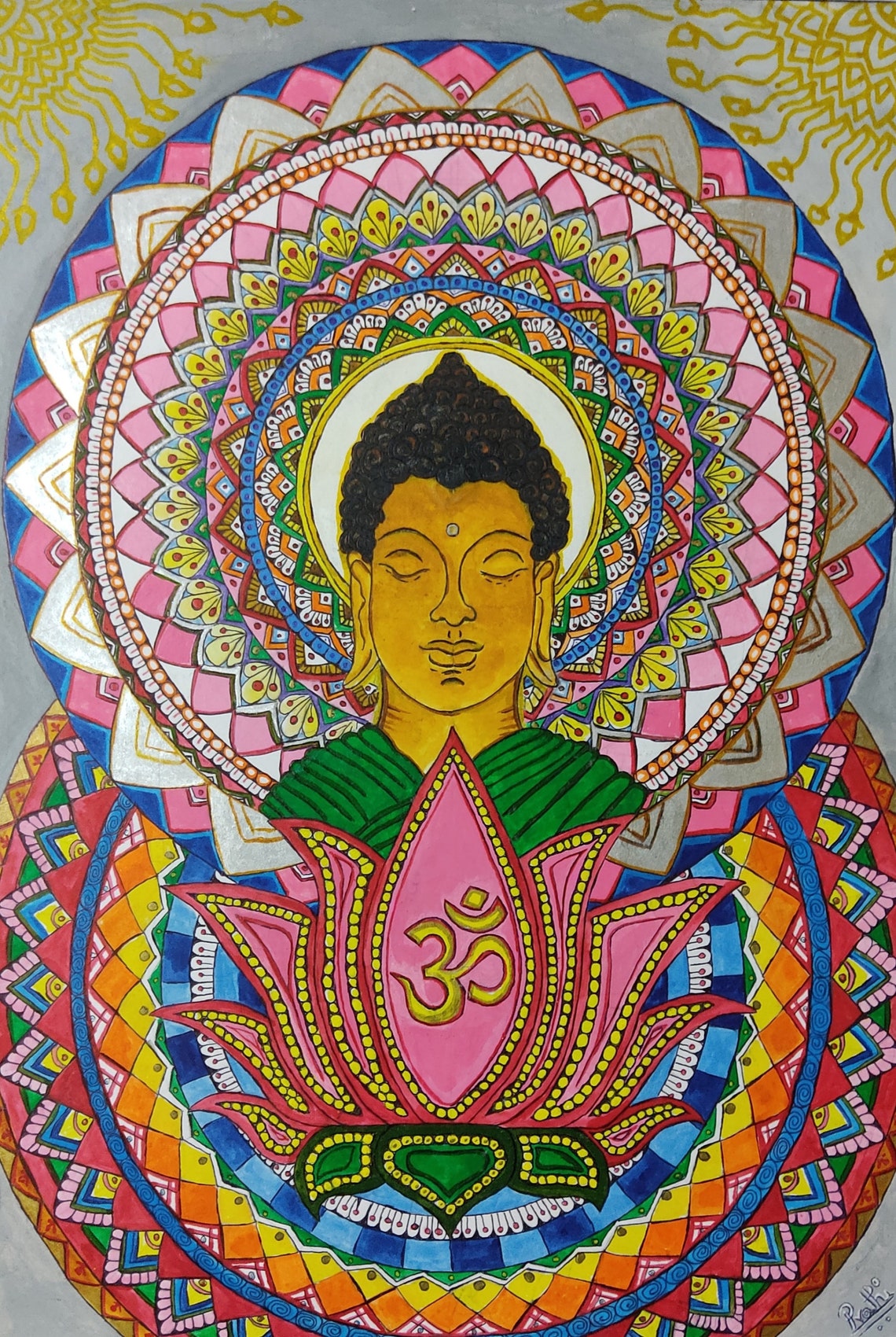 Printable wall art BUDDHA MANDALA Etsy