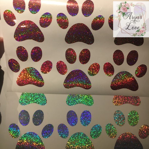 Set of 6 Large Paw Print Self Adhesive Vinyl Sticker Decals. Etsy