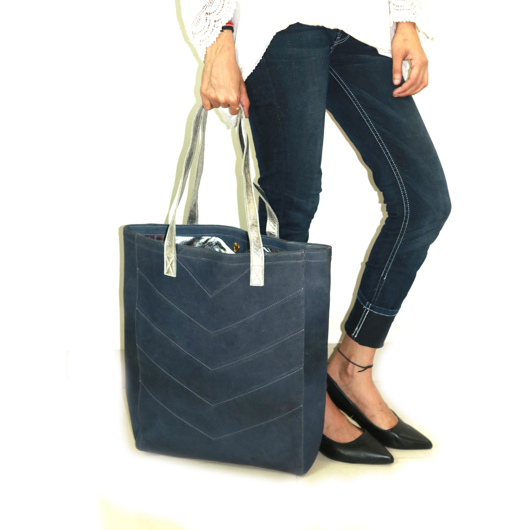 Metallic Gold Leather Handbag Large Leather Hobo bag Etsy