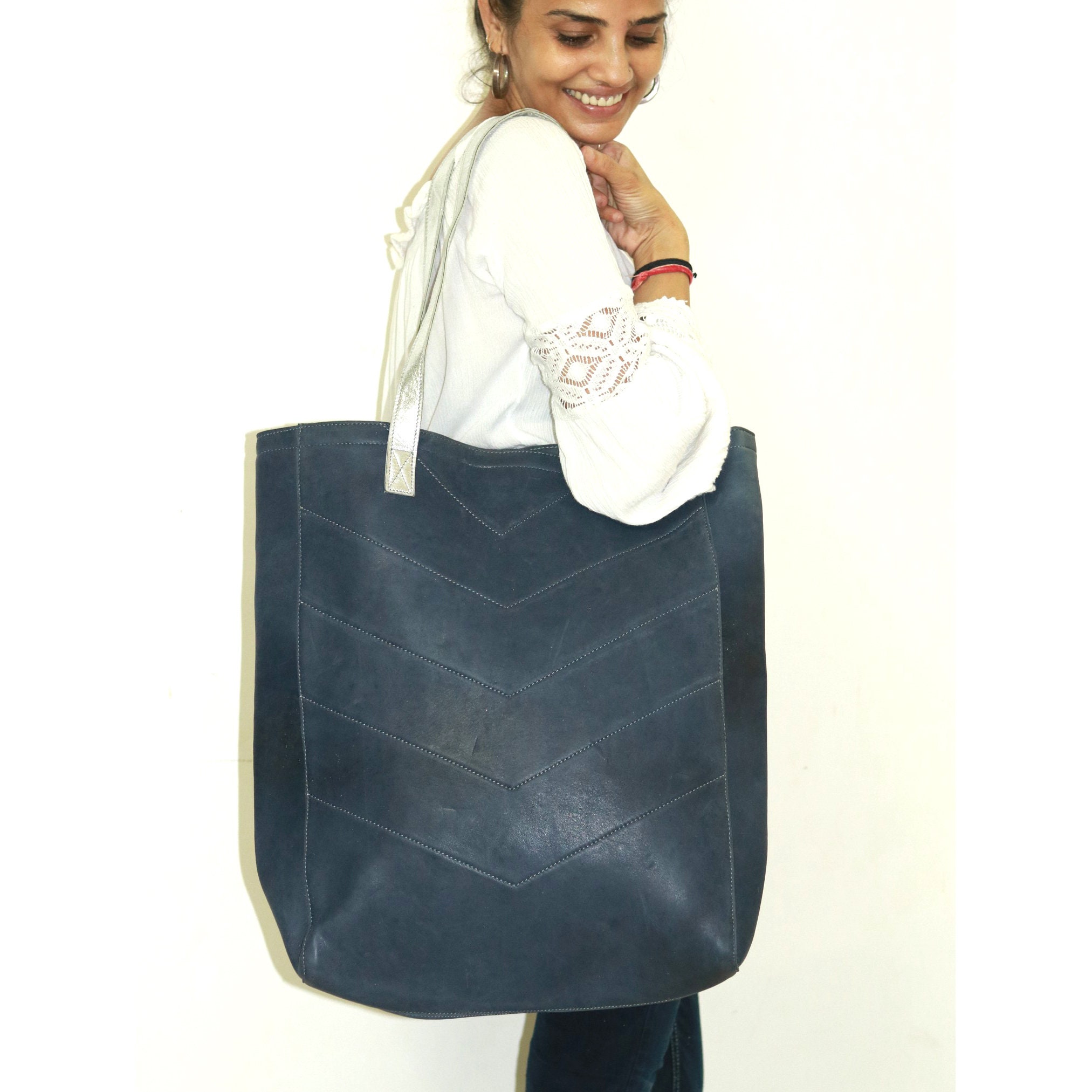 Metallic Gold Leather Handbag Large Leather Hobo bag Etsy