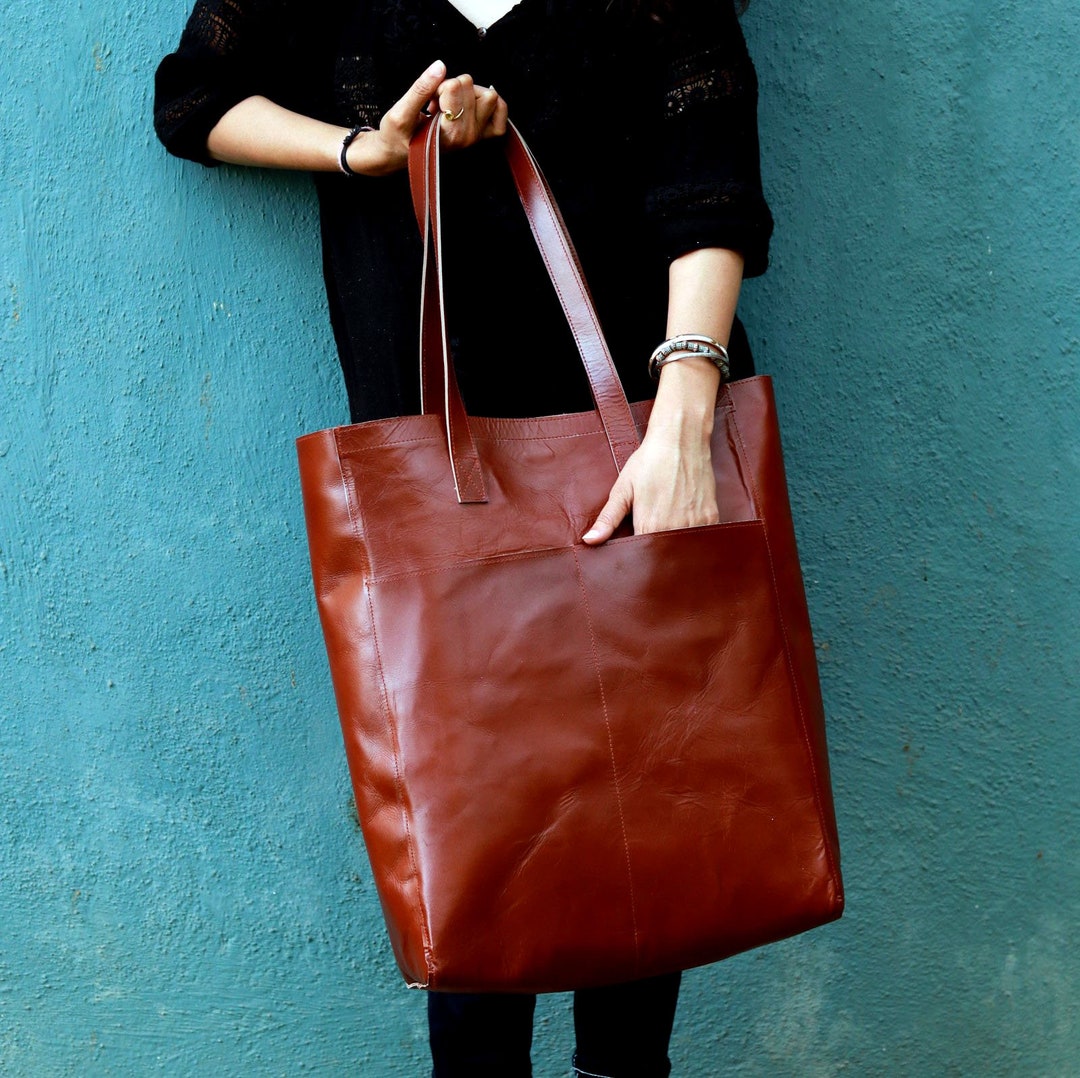 Leather Tote Bag Leather Purse Office Bag Leather Office Bag Etsy