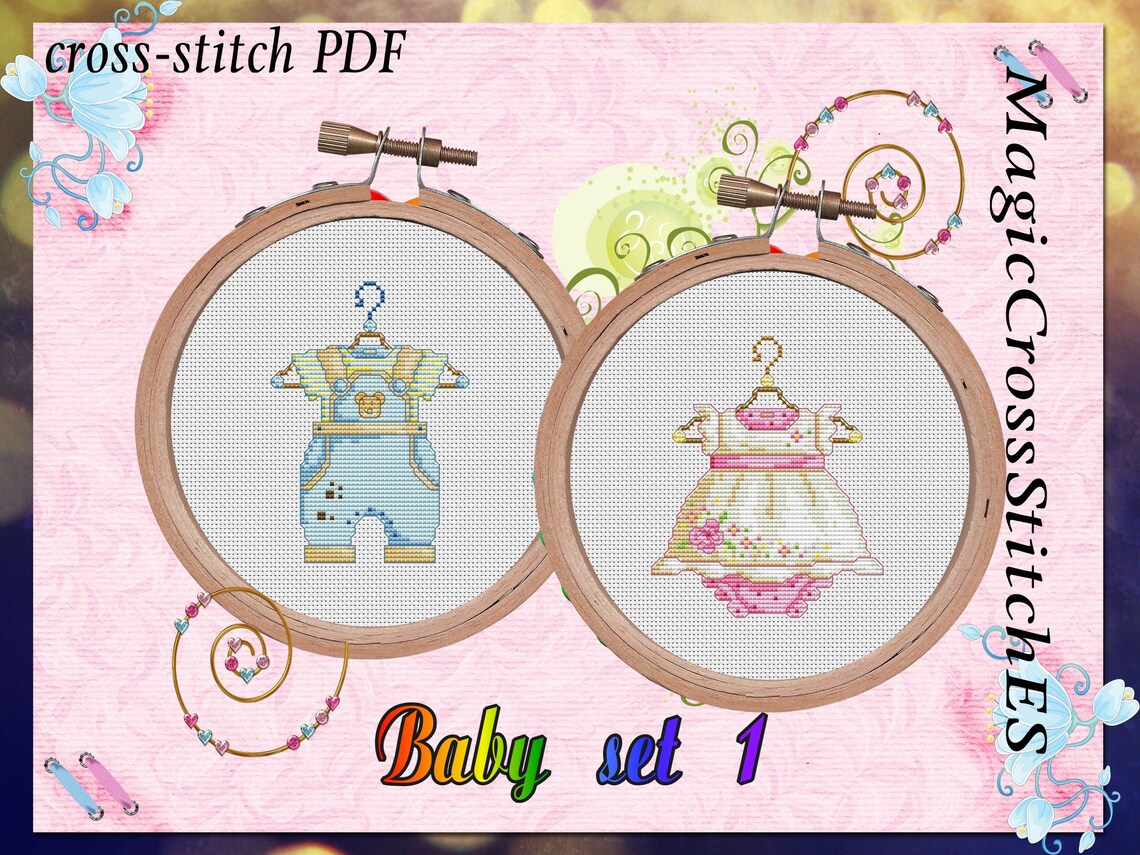 Baby Crossstitch Pattern Crossstitch for Girl Embroidery for Etsy