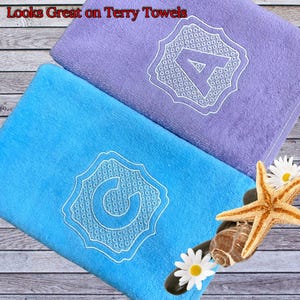 Embossed Alphabet Embroidery Designs – Monogram Letters A–Z, 3 Sizes, Towel Monograms, Machine Embroidery Files