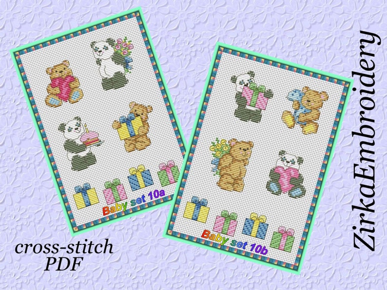 Cross Stitch For Girl Baby Cross Stitch Pattern Panda Bears Easy Pdf Cross Stitch Pattern Embroidery For Boy Toys Cute Cross Stitch Cross Stitch Sewing Needlecraft Kromasol Com