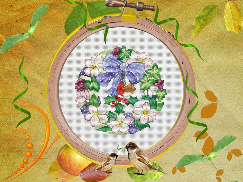 Flower Cross stitch Pattern Personalised Cross stitch Pattern Cute Cross-stitch Novelty Winter Easy PDF Home Decor Housewarming Gift