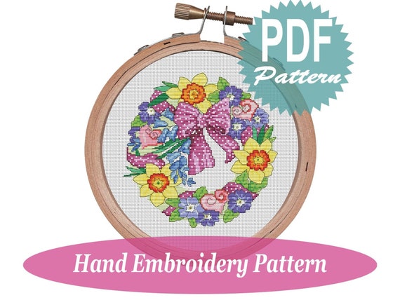 5 Spring Flowers Digital Cross Stitch Patterns Pdf Patterns Craft Supplies Tools Fontane Physio De