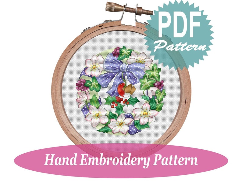 Flower Cross stitch Pattern Personalised Cross stitch Pattern Cute Cross-stitch Novelty Winter Easy PDF Home Decor Housewarming Gift