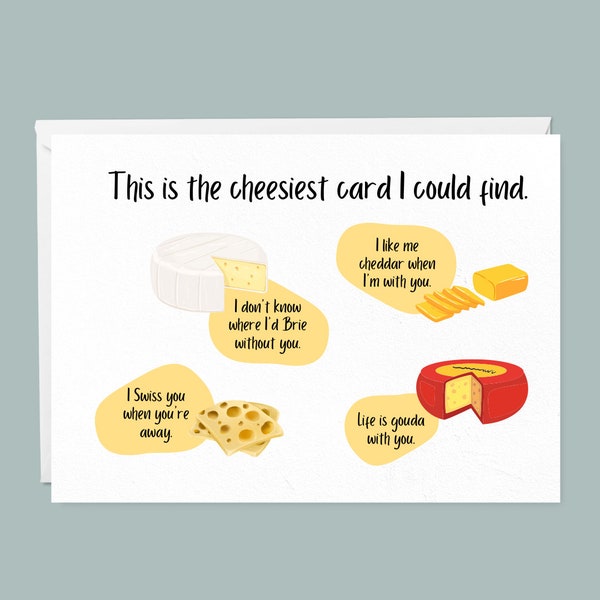 Cheese Card Etsy