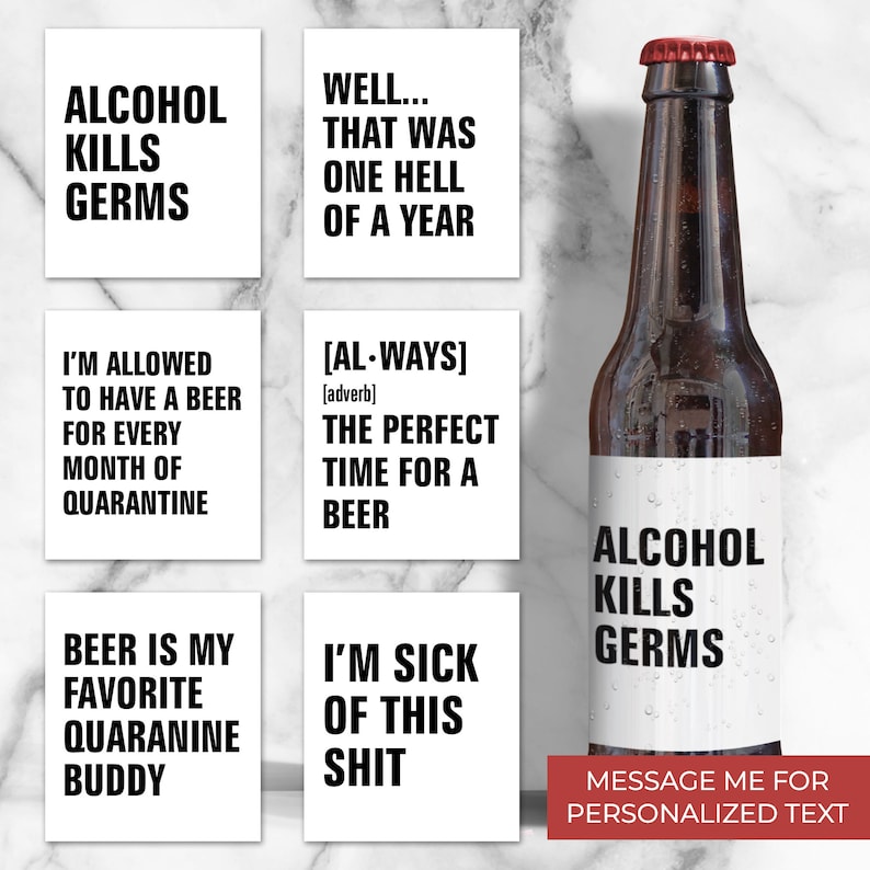 6 pack beer labels quarantine themed beer label funny beer etsy