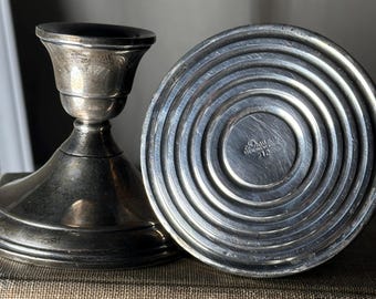 Duchin Creations Sterling Silver Weighted Candleholders Pair 3 1/2