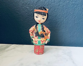 Peg Doll Handmade 5” h Braided Hair