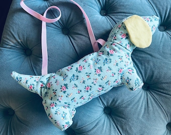 Dachshund Anthropologies Cloth Floral Dog Bag Purse Tote