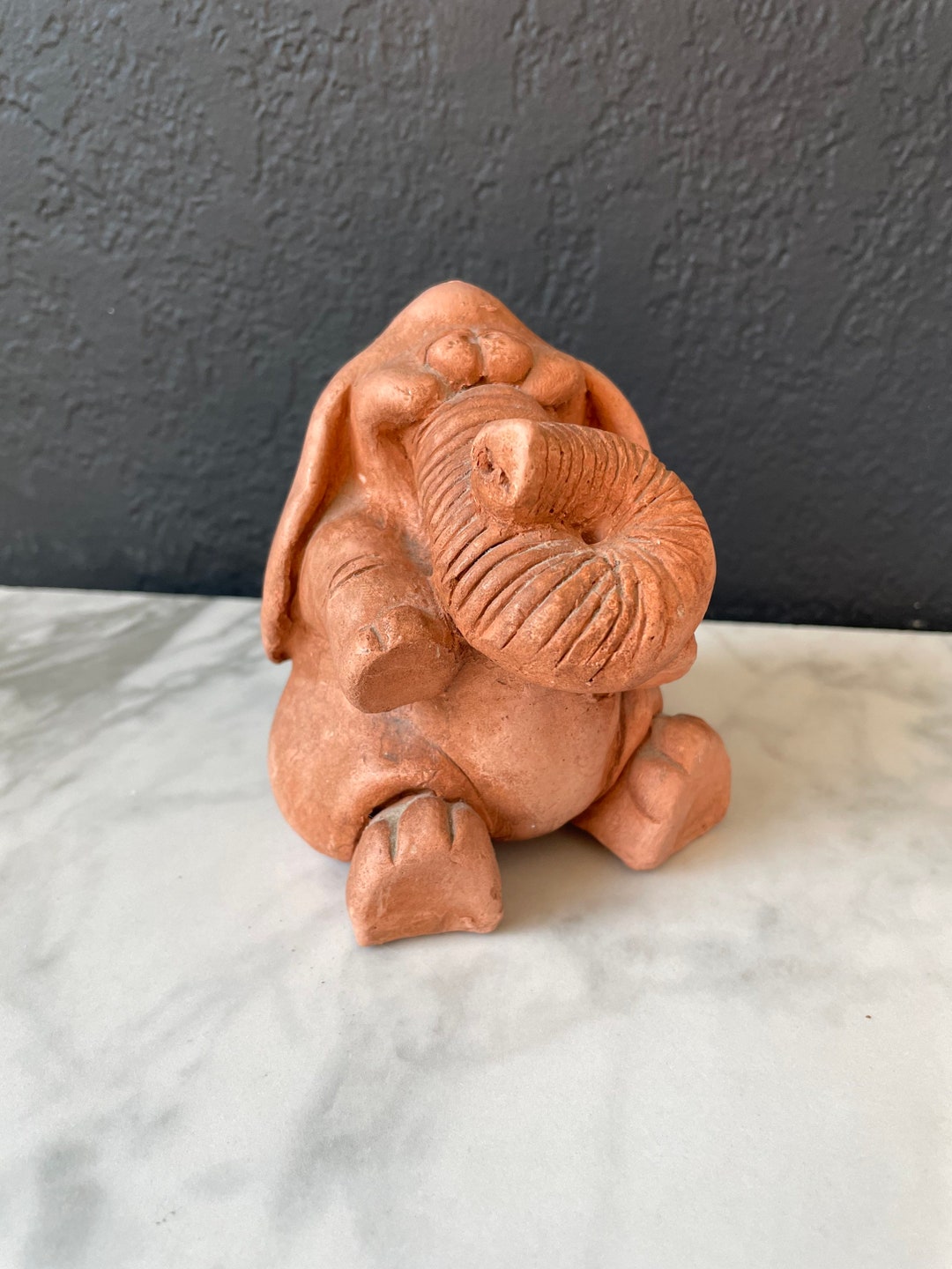 Kersten Brothers 1975 Terracotta Elephant Hand Made 70s Etsy