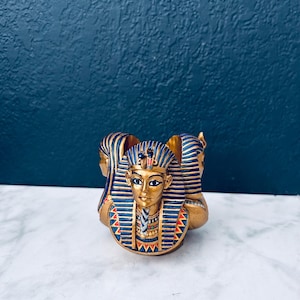 Luxor Egyptian King Tut Pharaoh Decorative Candle Holder (4 X 3 Inches) holds 2” candle