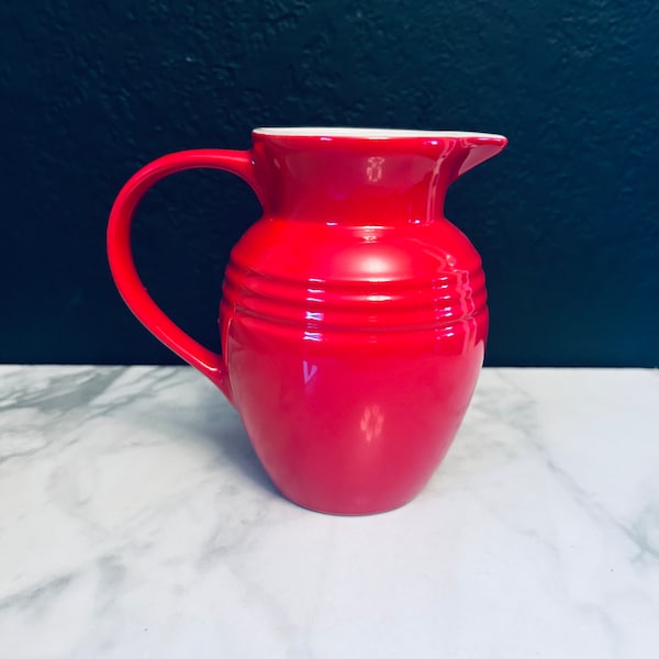 Le Creuset Cherry Red Small Pitcher .7L Stoneware Pottery