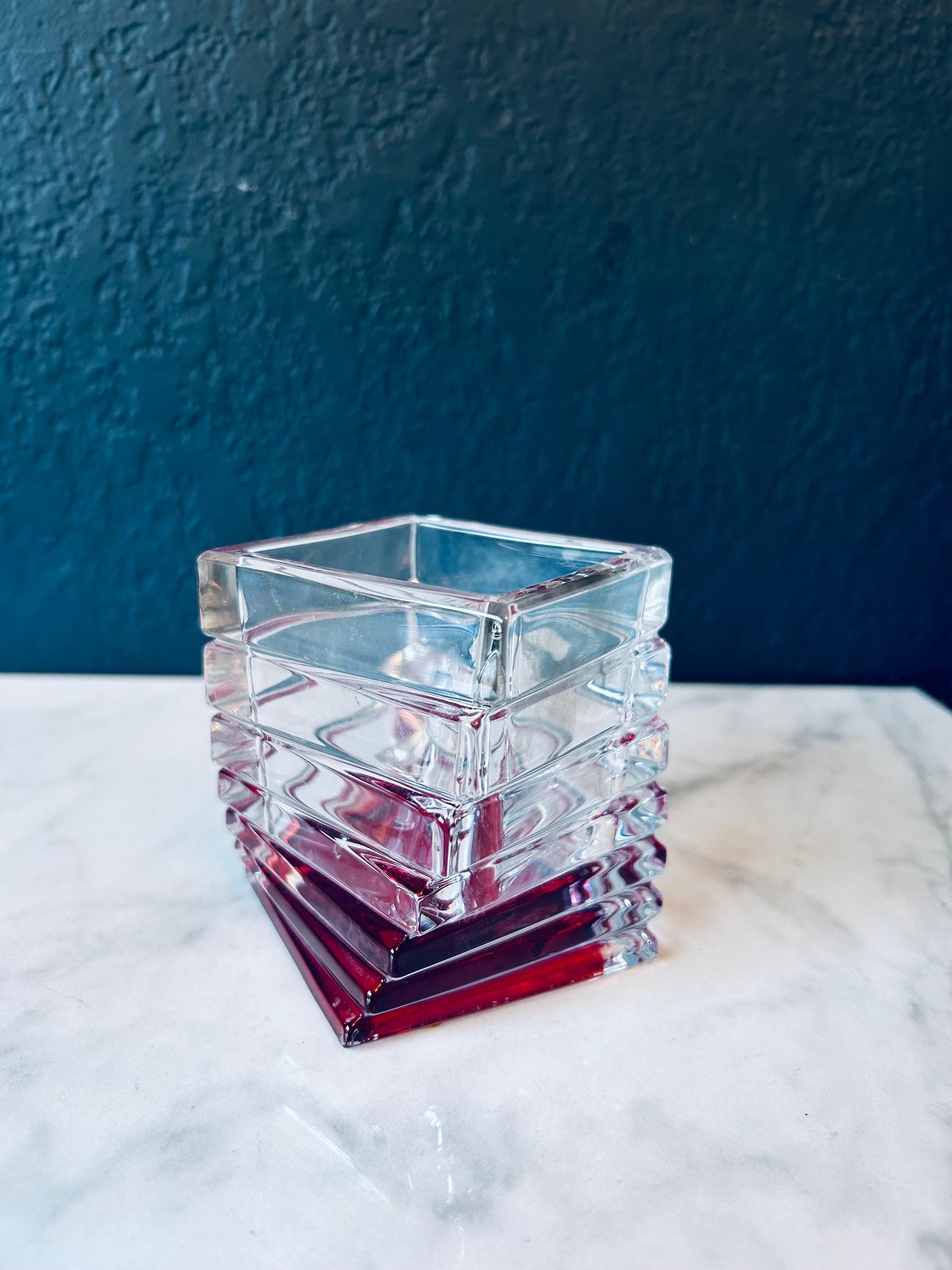Rosenthal Germany Turnus Crystal Votive Holder Clear Red  display picture 1