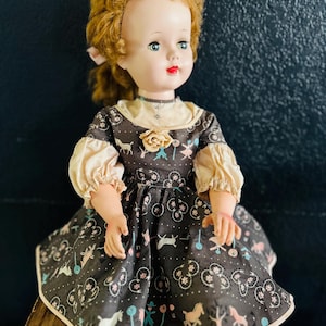 ideal character doll 1951 22” length sleepy eyes eyelashes jointed original dress red hair