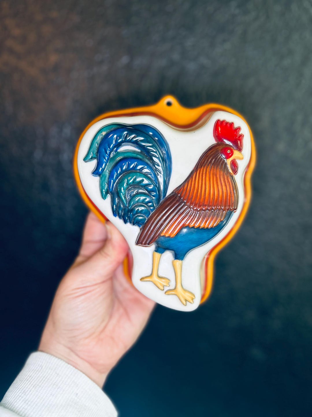 Franklin Mint Lowell Herrero Rooster Porcelain Mold Kitchen Decor