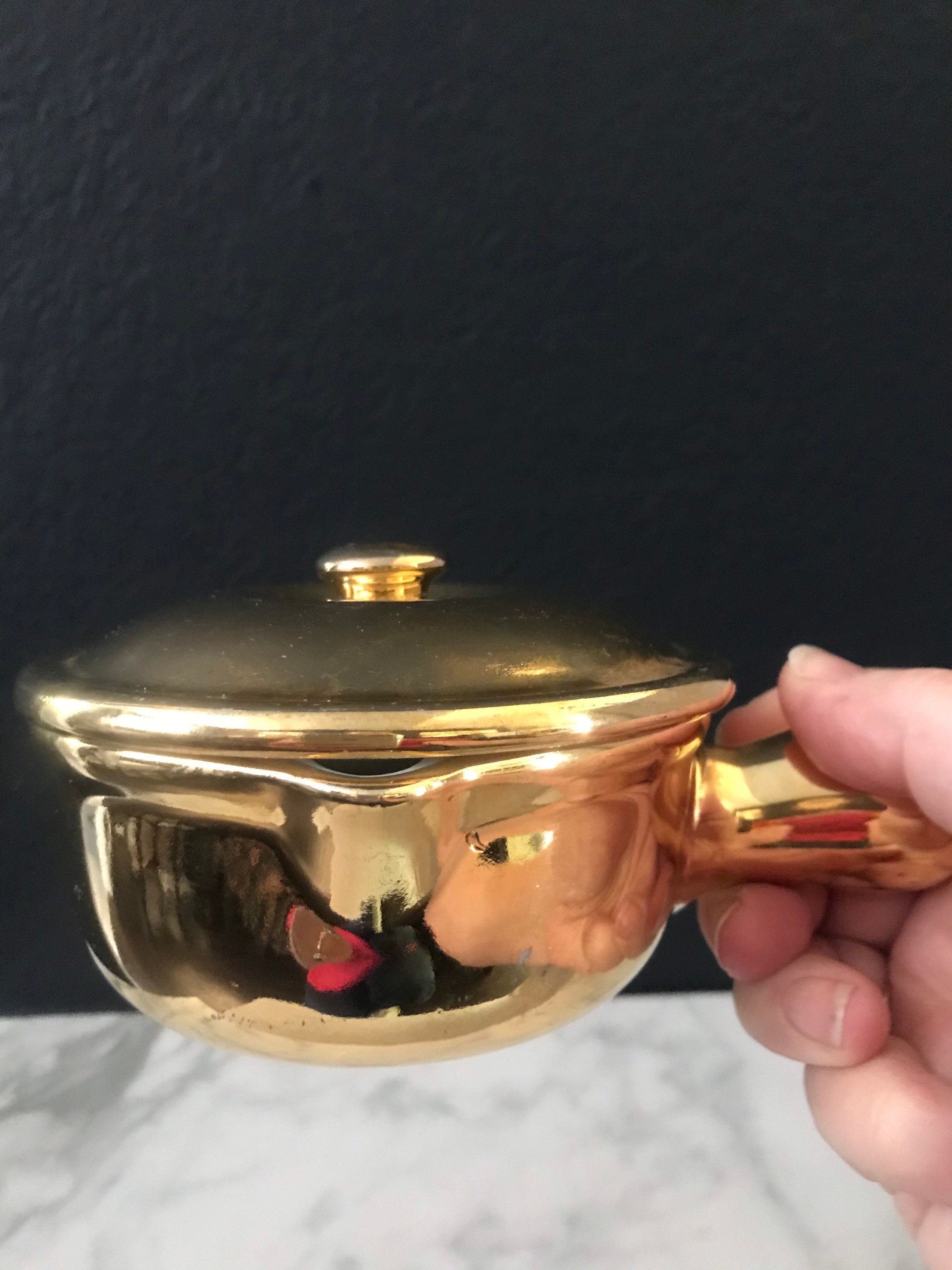 Hall Golden Glo 644 8 Oz Covered Casserole Rare 32 Carat Etsy