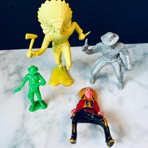 Marx Toys 1964 Indian Cowboy Chief Action Figure Toy lot 50s and 60s lot of 4