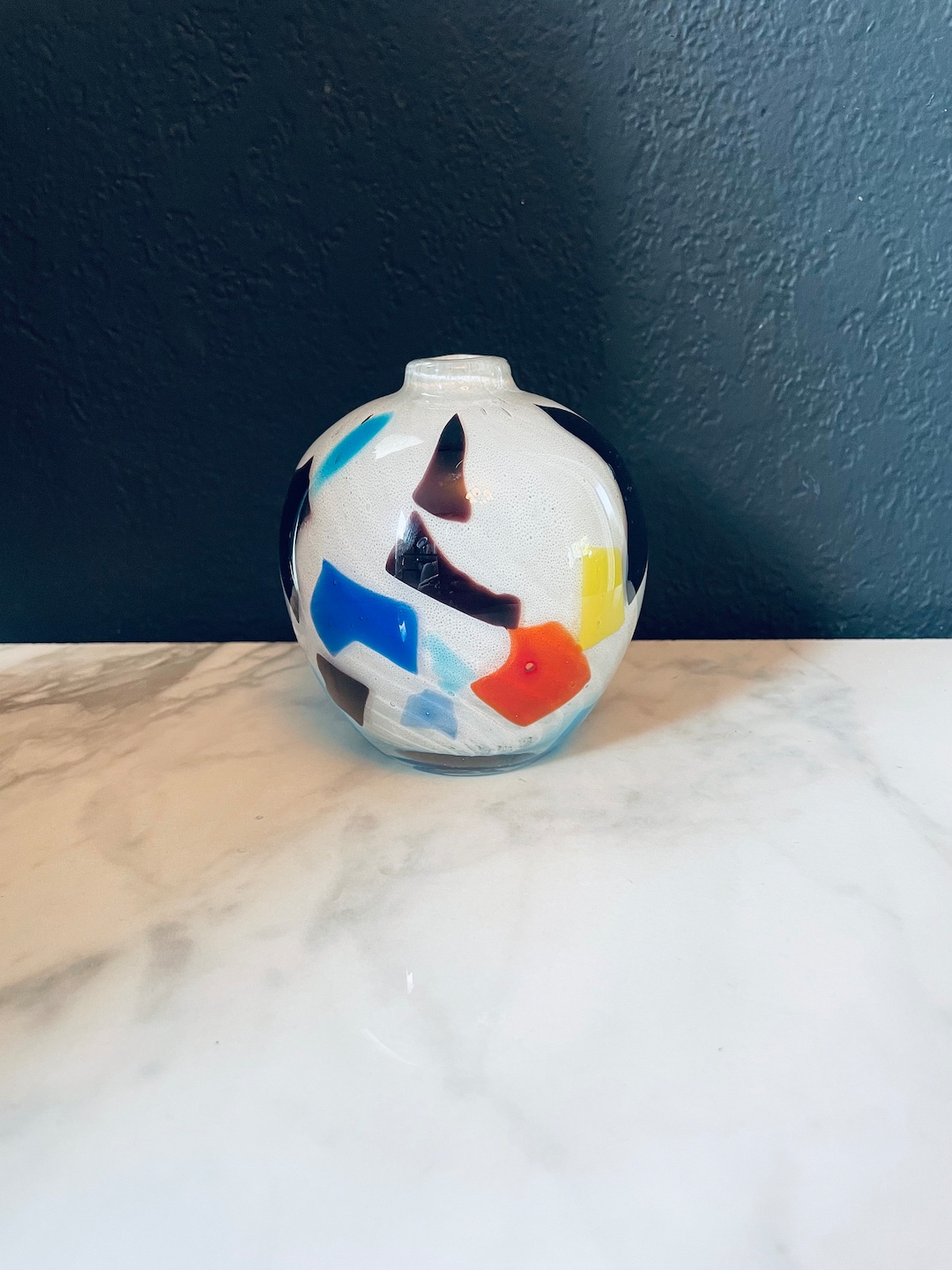 Crate and Barrel Art Glass Bud Vase Heavy 5 H Etsy