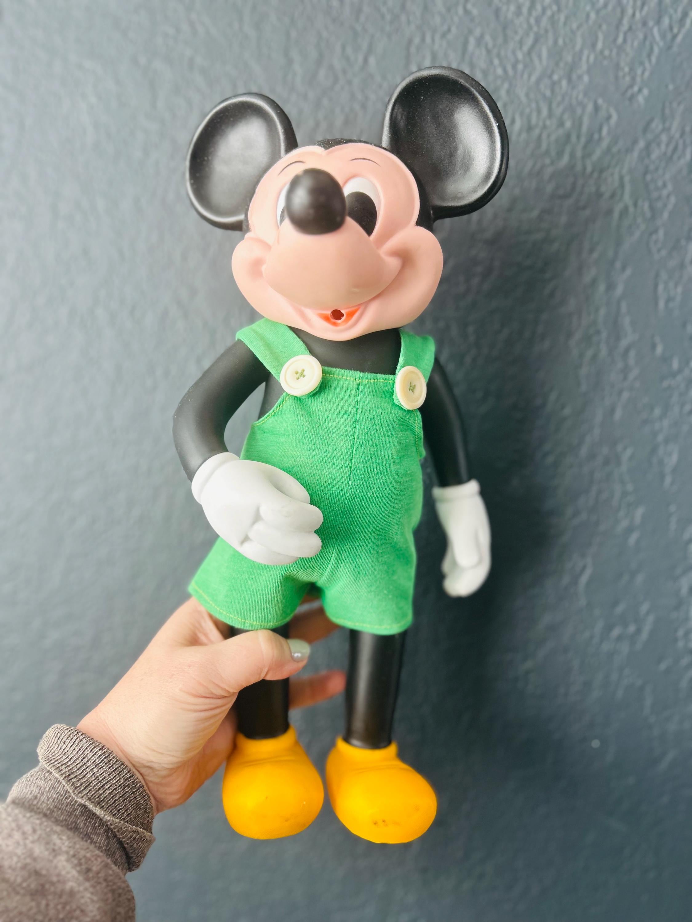Walt Disney Mickey Mouse 1977 Remco Toys Vinyl 15" Figure Overalls 70s doll