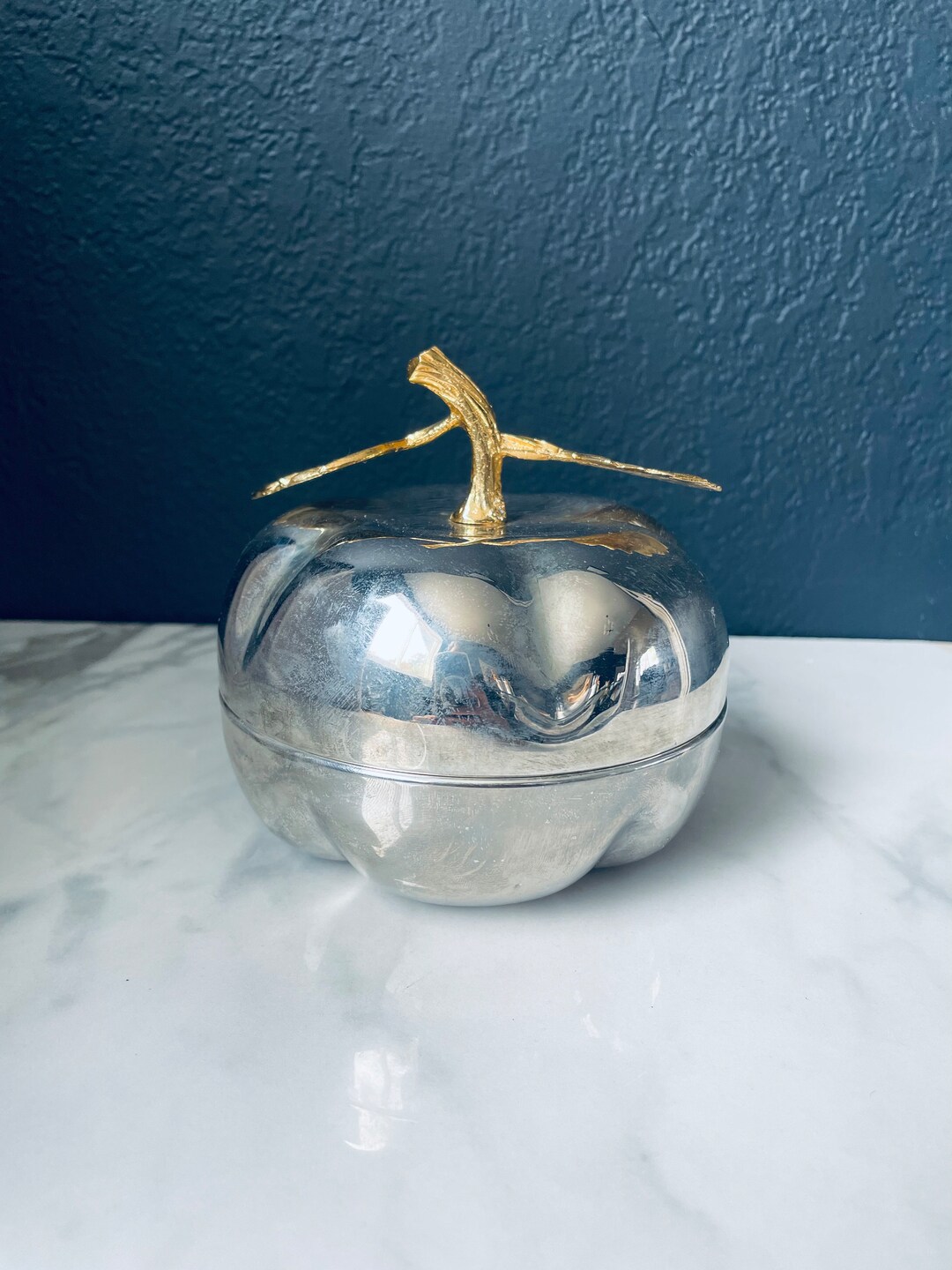 Silverplate Apple Shape Candy Box Trinket Box R. Morgan - Etsy