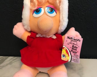 Miss Piggy McDonalds Muppet Babies 1987 vintage des années 80 en peluche avec étiquette