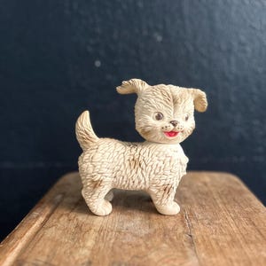 Edward Mobley 1960s Rubber squeaker  Toy Puppy Dog 5”  head swivels Kitschy Vintage