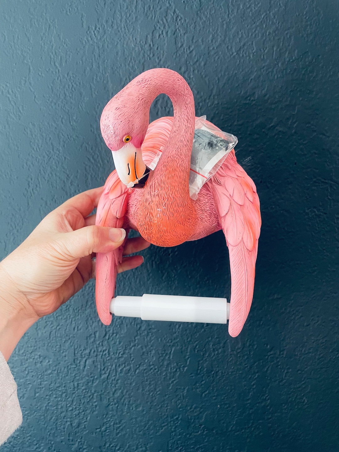 Flamingo Toilet Paper Holder Resin Kitschy Tropical Decor Rare - Etsy