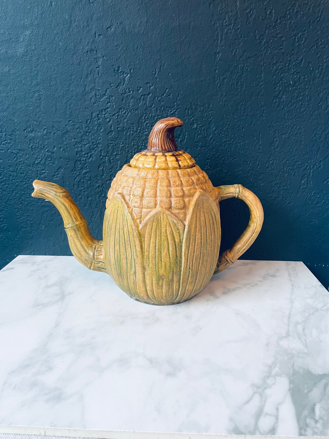 Corn Teapot Kettle Stoneware 9.5 H Farm Rustic - Etsy
