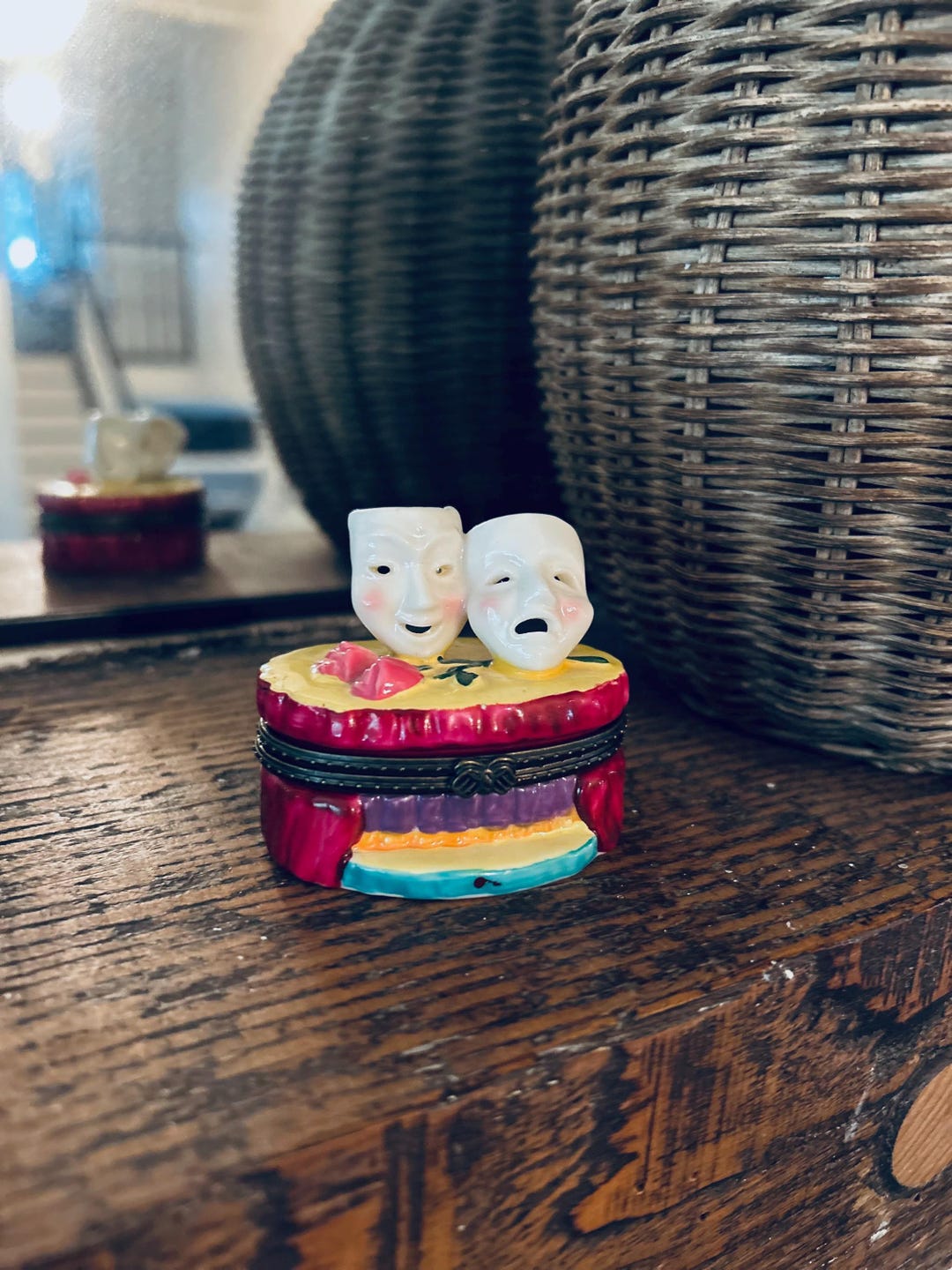 Opera Trinkets Comedy Tragedy Masks Pill Box Trinket Box Phantom of the Opera Inspired ...