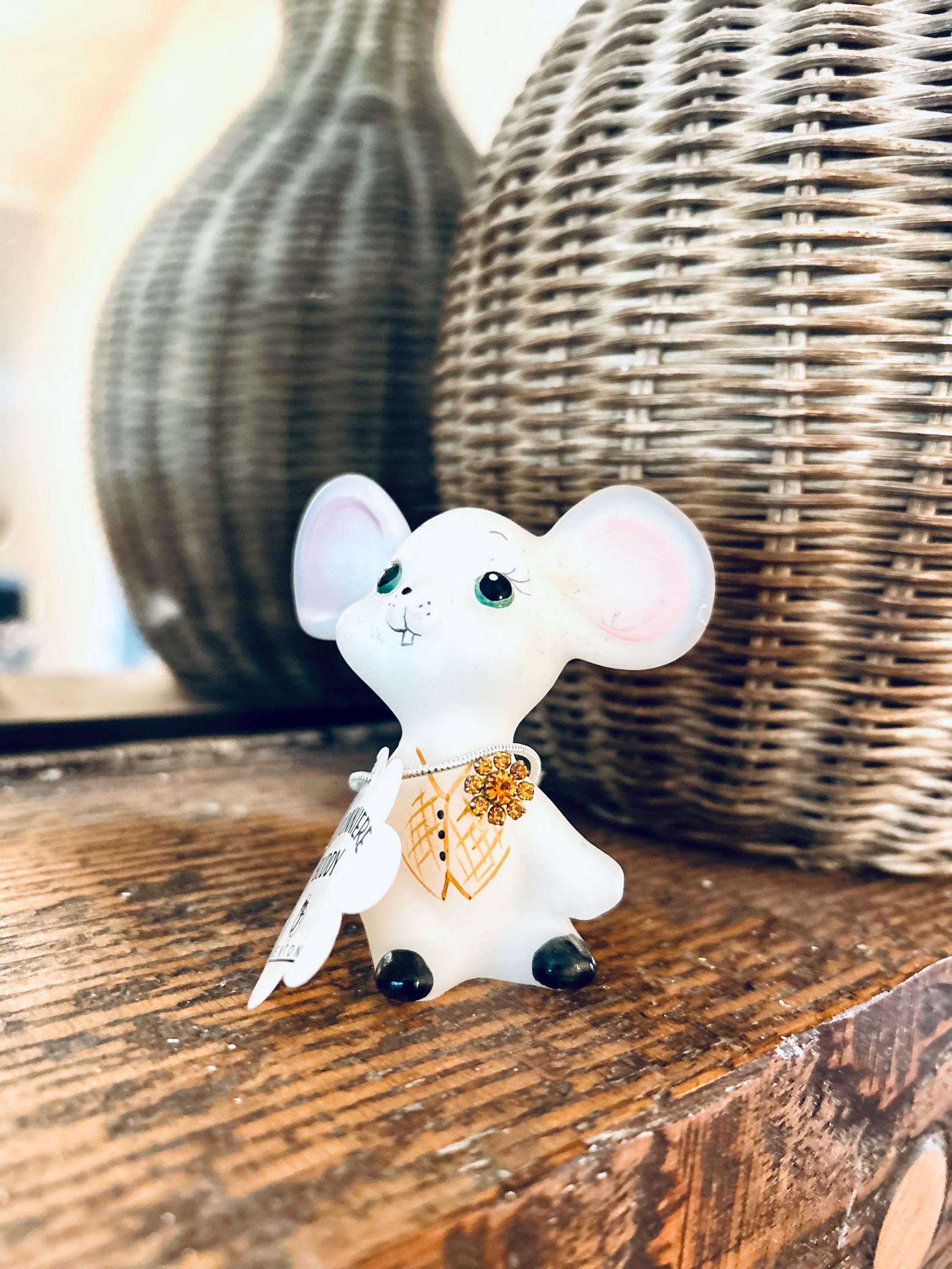 貴重！ Fenton Boutonniere Buddy マウス型置物 Fenton Glass Mouse - Etsy