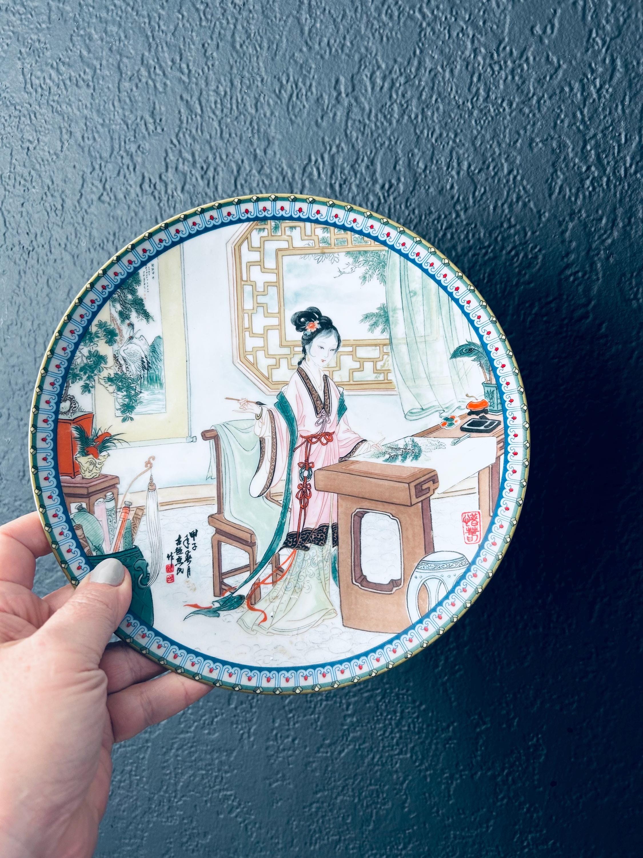Imperial Jingdezhen Porcelain Plate 1987  Beauties of the Red Mansion by Zhao HuiMin, Hsi-chun #4, Signed Collectible Plate, Made in China