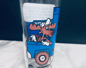 Rocky Bullwinkle Dudly Pizza Hut Glass CB Lingo Blue Express Truck PAT Ward