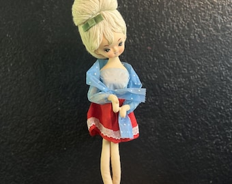 Hedaya big eyes Doll 1963 Japan MOD 18&quot; Holiday Fair Beehive 60s kitsch
