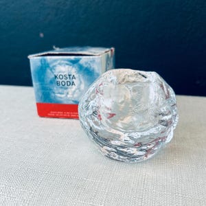 Kosta Boda スノーボール キャンドルホルダー スカンジナビアガラスキャンドルホルダー、ティーライトキャンドルホルダー（箱入り）