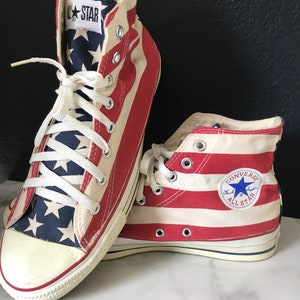 Converse USA Flag Patriotic Shoes Size 10 Men Red -
