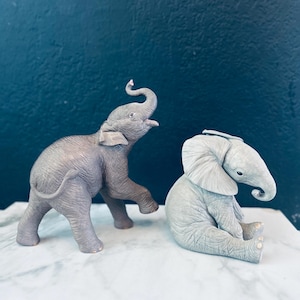 Lenox Elephants figurine statues  1992 porcelain 8” and 6” h