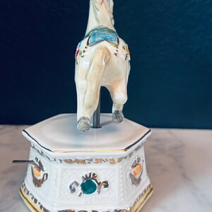 Vintage Schmid Musical Hand Painted 1987 Porcelain Moving Carousel Horse 80s image 7