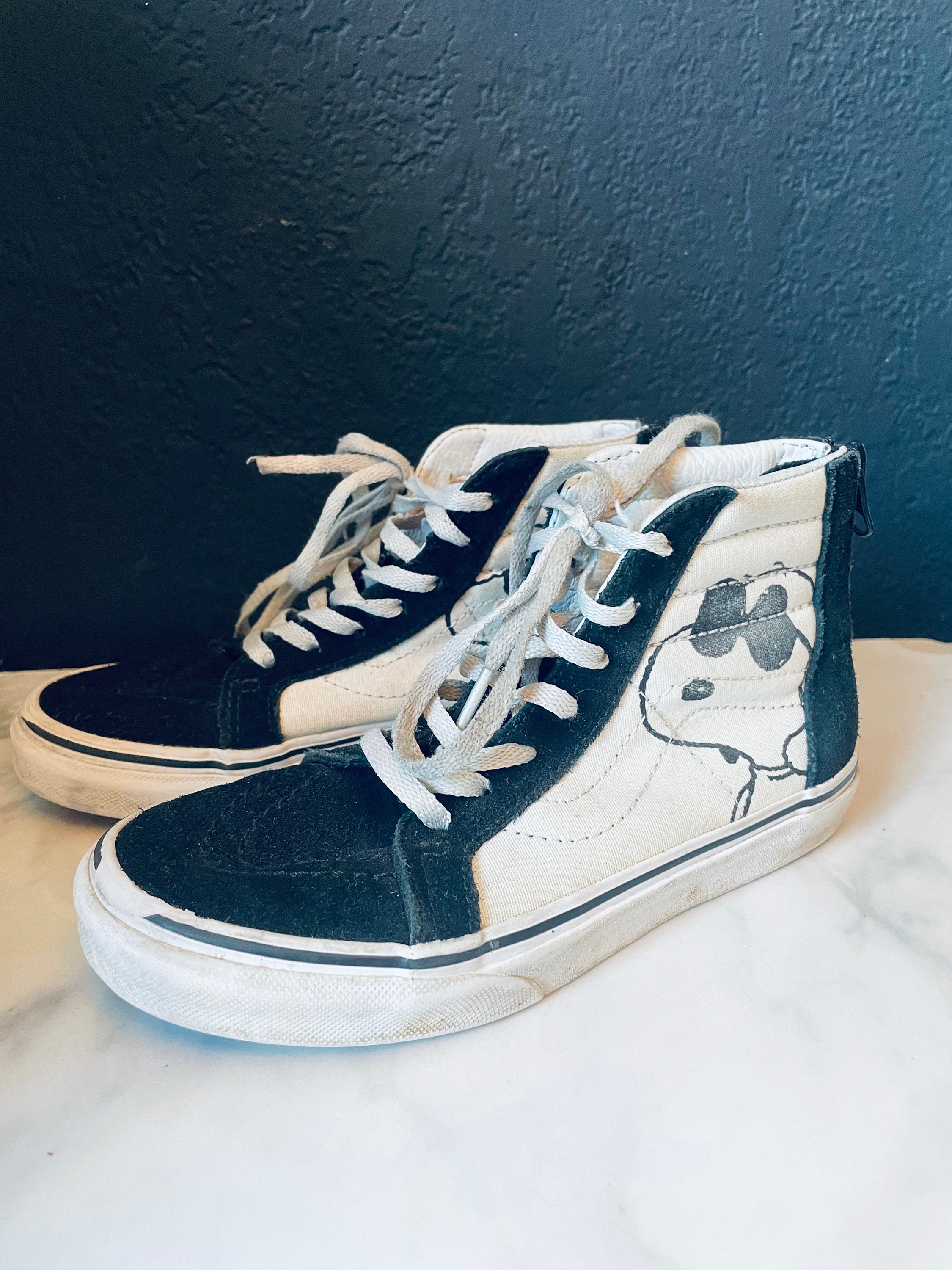 Vans Peanuts Snoopy High Top Sneakers Kids Size US 1 Etsy Australia