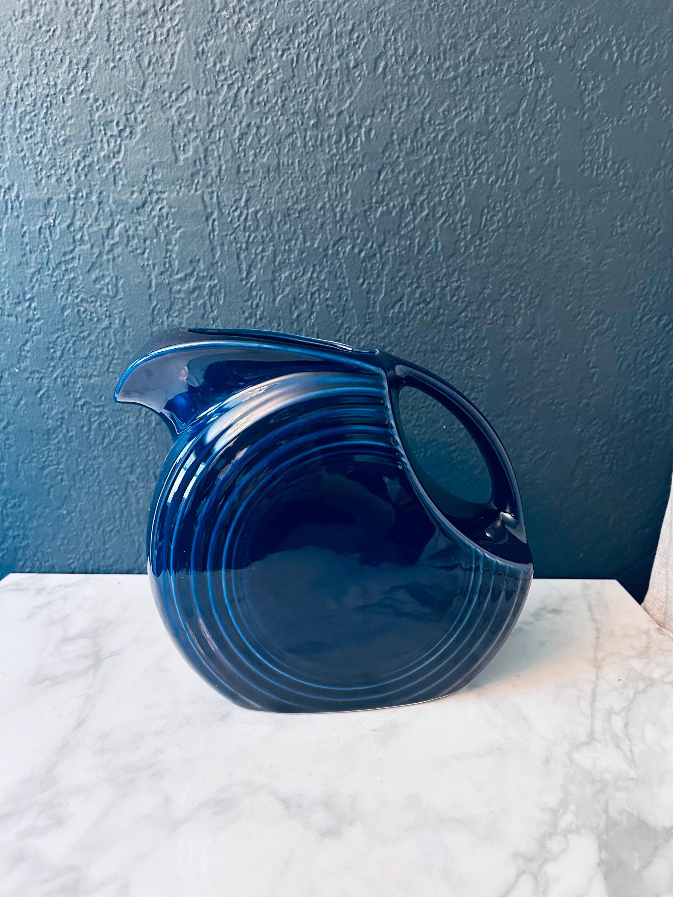 Buy Fiesta Ware Large Disk Pitcher 7.25 Cobalt Blue Water Jug USA Pottery Online in India Etsy