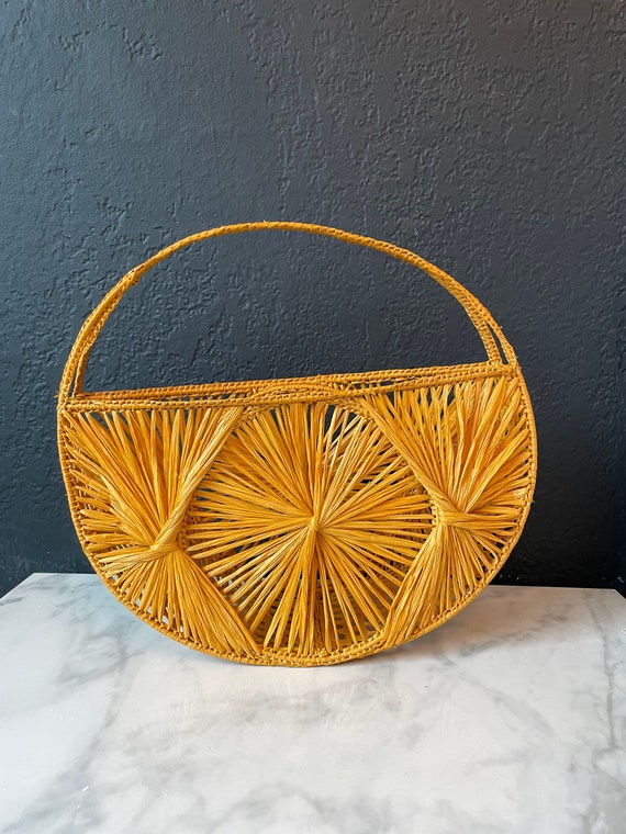 Wicker Straw Raffia Fruit Purse Basket