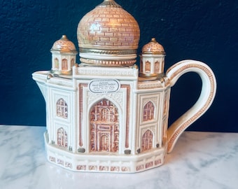 Fitz and Floyd 1994 32oz Lg Tea Pot "The Taj Mahal" India--Collector Series  limited edition