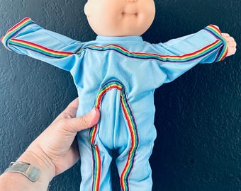 cabbage patch kids doll 1985 poseable CPK jumpsuit 80s